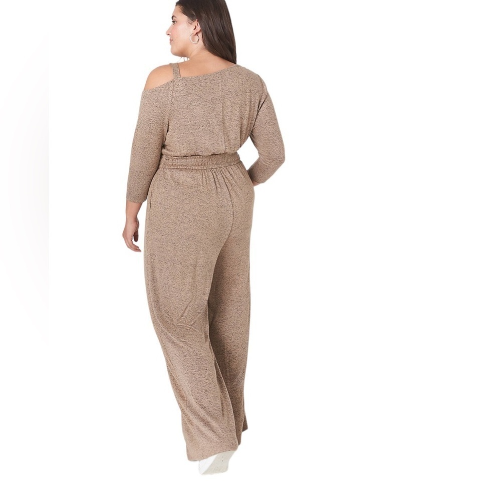 Lane Bryant One-Shoulder Smocked Waist Hacci Knit Sweater Jumpsuit Sz 22/44 Plus - Picture 3 of 11